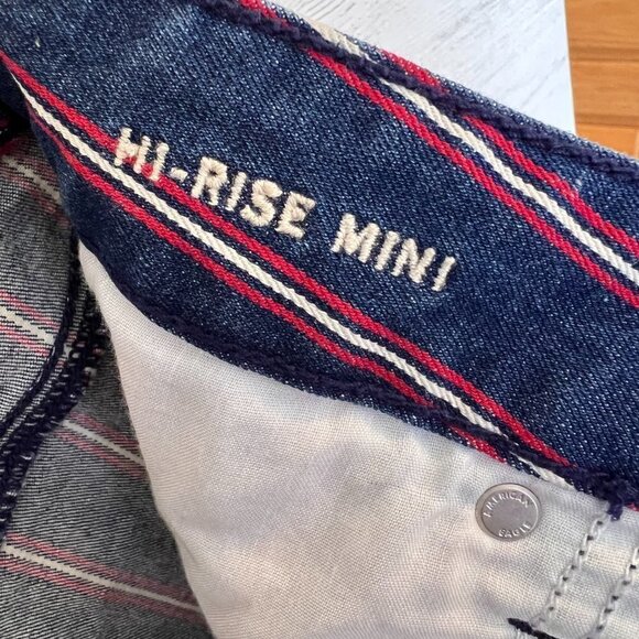 American Eagle Mini Skirt Womens Size 2 Red, White, Blue Stripe Denim July 4th - Picture 14 of 16